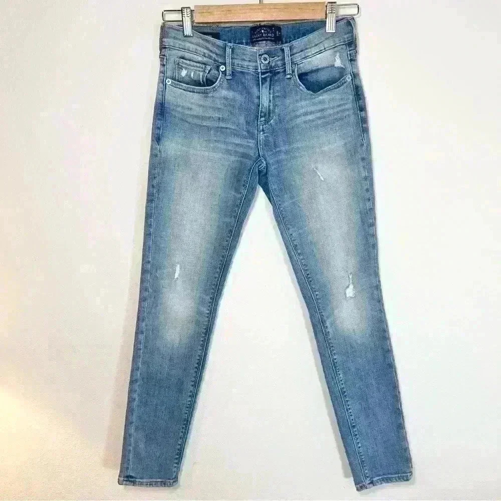 Lucky Brand Women’s Charlie Skinny Distressed Denim Jeans Size 2/26 A